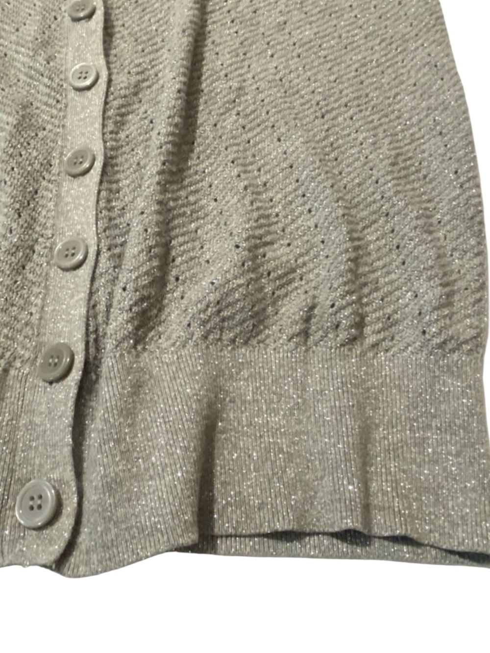 LANE BRYANT V-Neck Sparkly Silver Cardigan Sweater in Gray/Silver Size 18/20 - Picture 9 of 11